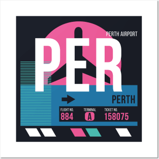 Perth (PER) Airport // Sunset Baggage Tag Posters and Art